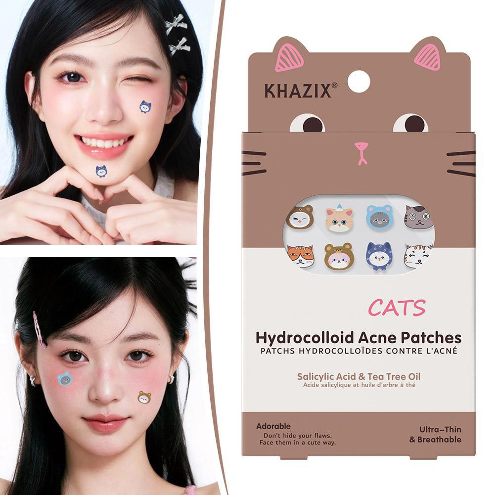 Skincare Moisturizer - แผ่นแปะสิวรูปแมวน่ารัก 100/200/300 ชิ้น แผ่นปิดสิวรูปแบบบางพิเศษ ระบายอากาศได้ดี บำรุงผิว
