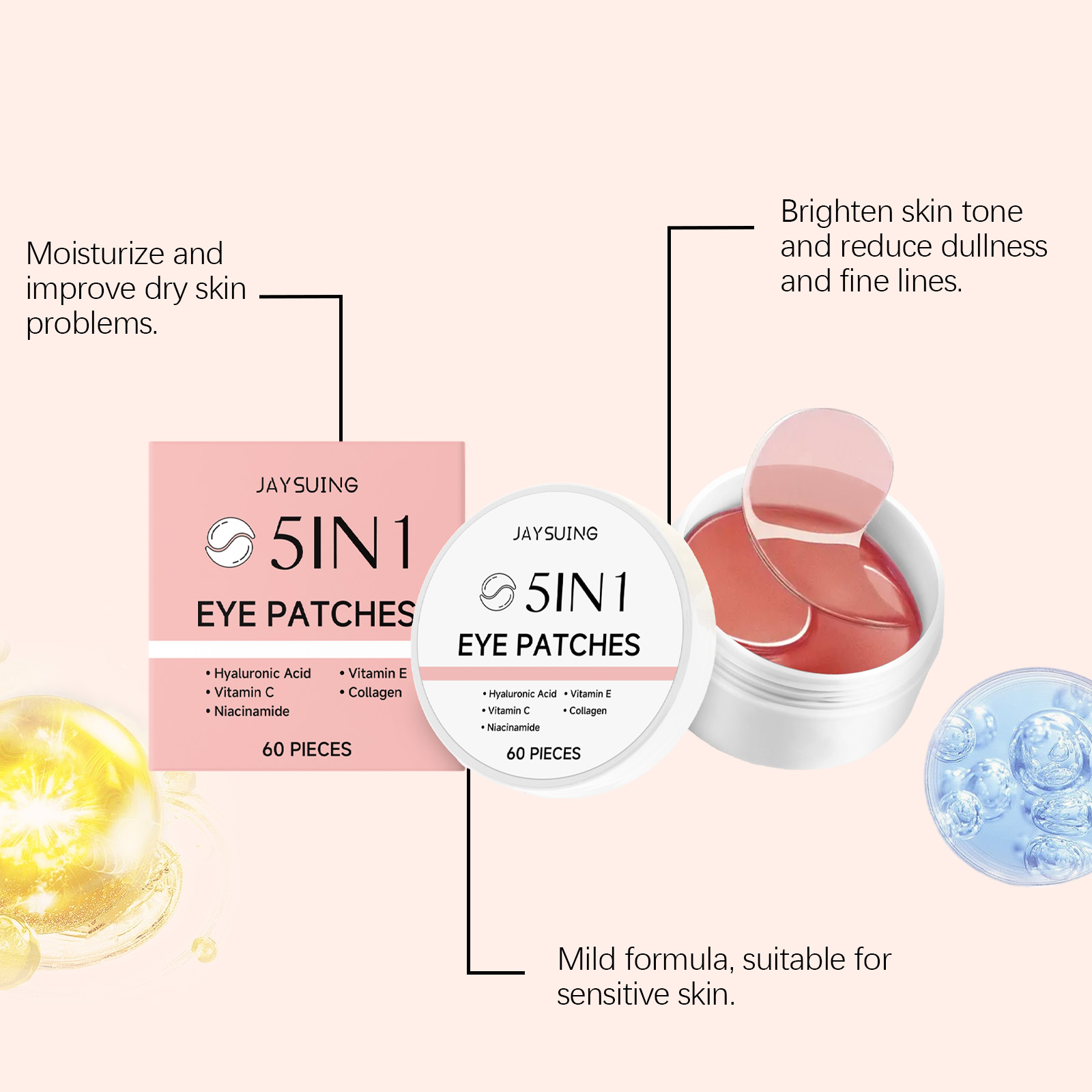 เจย์ซูอิง แผ่นมาส์กใต้ตา 5-in- - Hyaluronic Acid Serum บทวิจารณ์และราคา