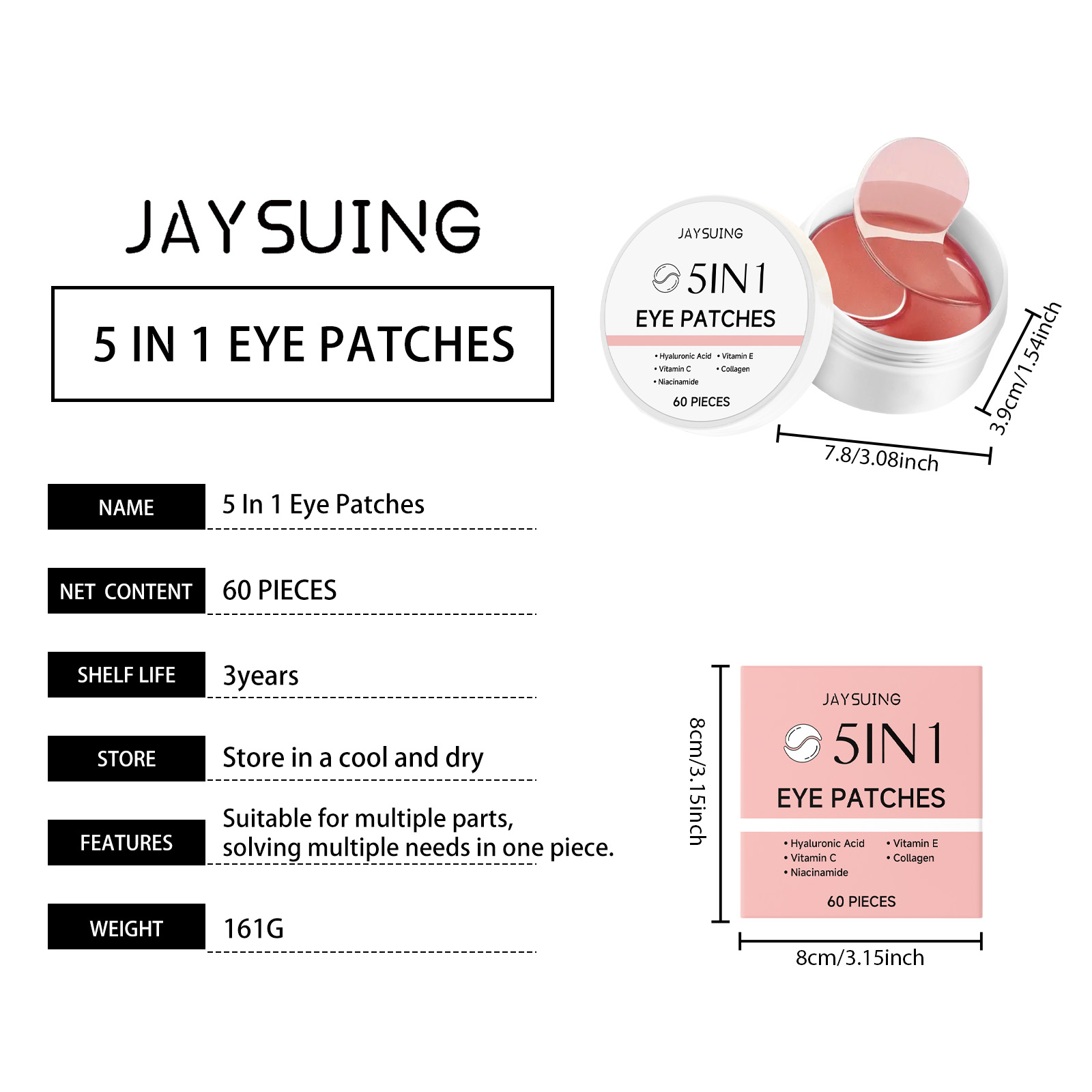 เจย์ซูอิง แผ่นมาส์กใต้ตา 5-in- - Hyaluronic Acid Serum บทวิจารณ์และราคา