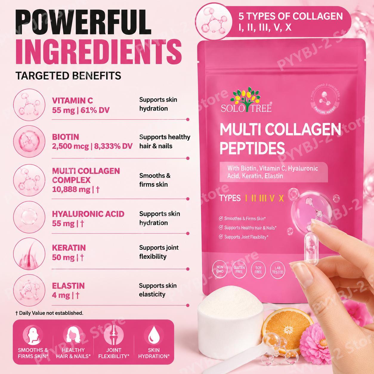 ผงคอลลาเจนเปปไทด์หลายชนิด ประเ - Vitamin C Powder บทวิจารณ์และราคา