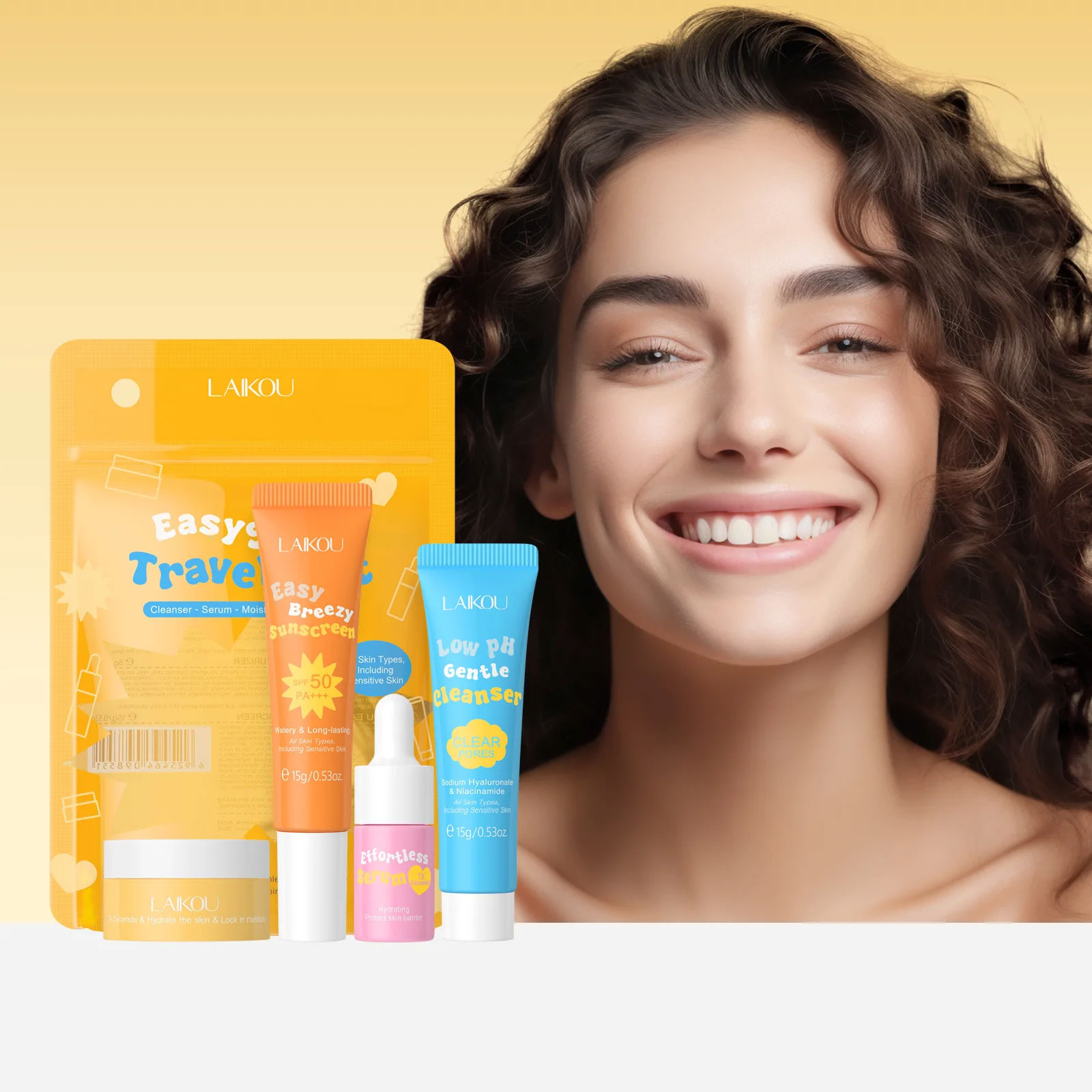 4PCS Laikou Ceramide ชุดเดินทา - Hyaluronic Acid Serum บทวิจารณ์และราคา