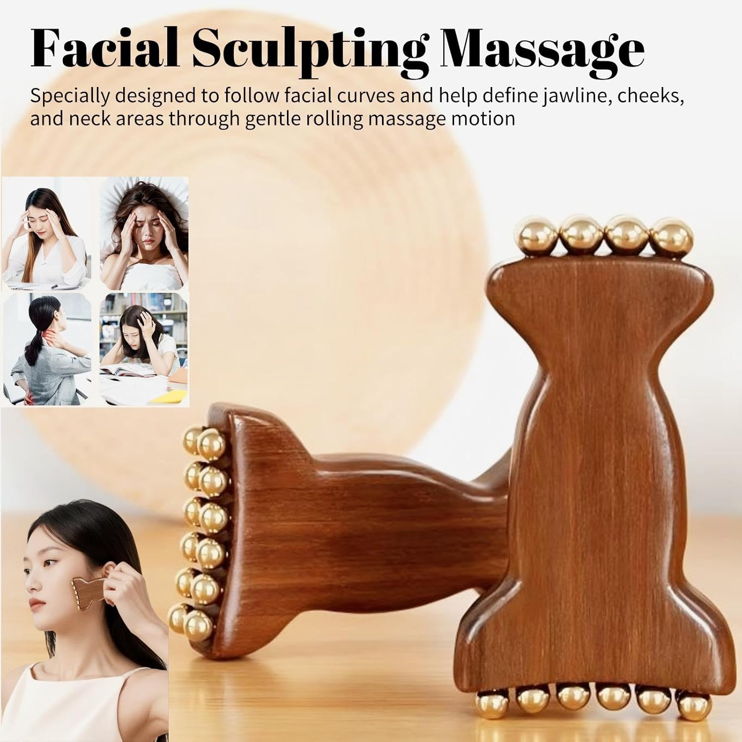 ลูกกลิ้งทองเหลืองสำหรับนวดหน้า - Skincare Glowing บทวิจารณ์และราคา